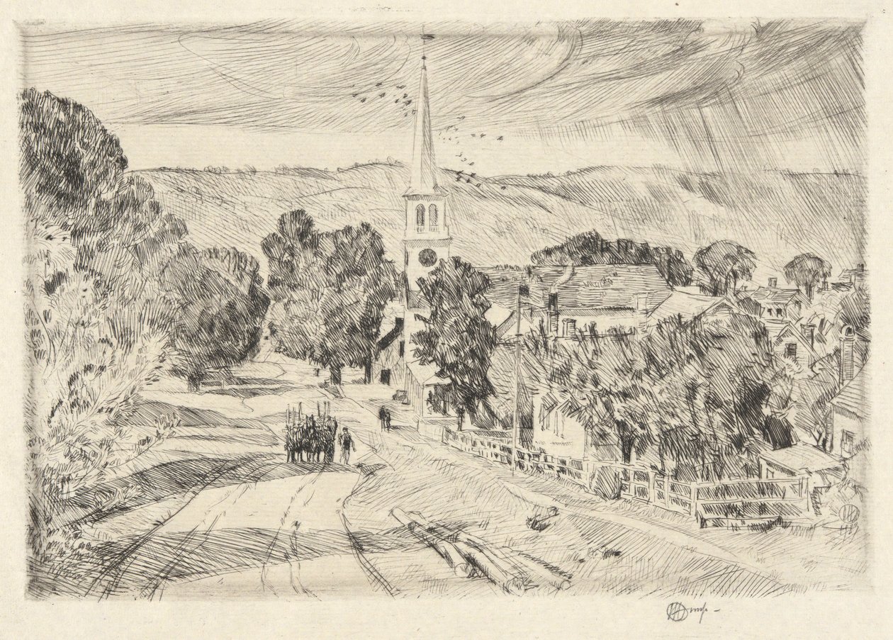 Vermont Köyü, 1923 by Childe Hassam
