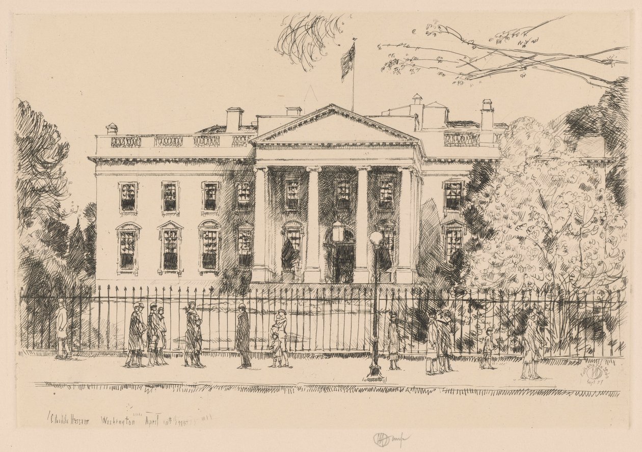 Beyaz Saray, Washington, 1925 by Childe Hassam