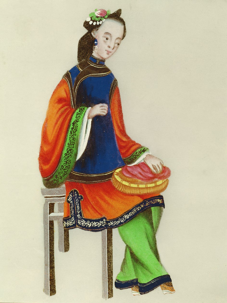 Çinli Bir Kadın Örgüsü, Qianlong Dönemi (1736-96) by Chinese School