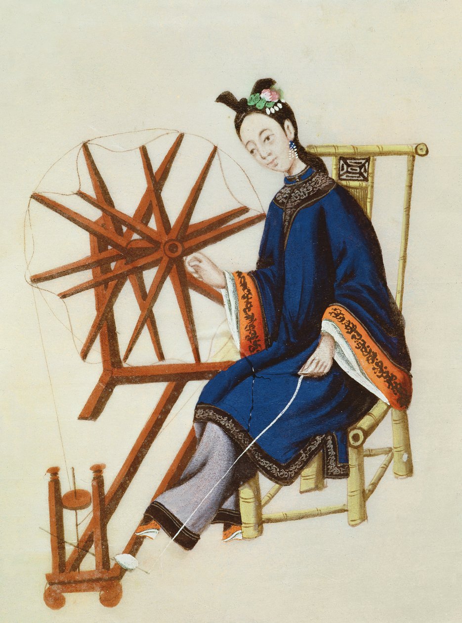 Dönen Çinli Bir Kadın, Qianlong Dönemi (1736-96) by Chinese School