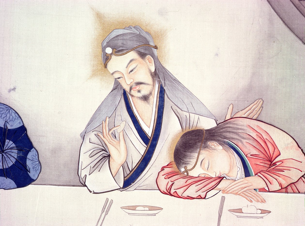 Son Akşam Yemeği, İsa ve Aziz John (231479 detayı) by Chinese School