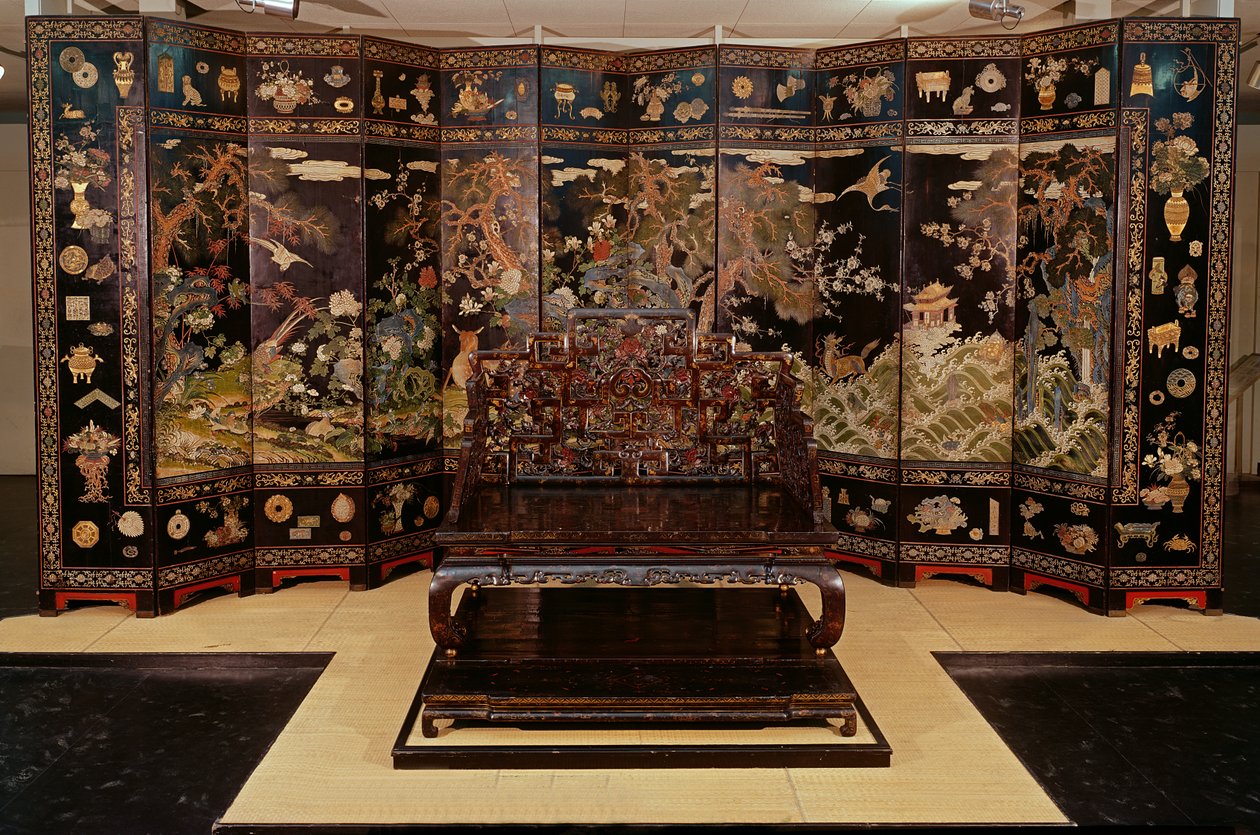 Ekran (boyalı cila) by Chinese School