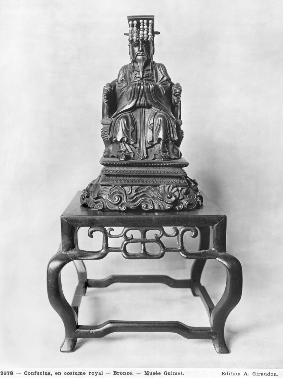 Mandarin olarak Konfüçyüs Heykeli (MÖ 551-479), Qing Hanedanlığı (1644-1912) (bronz) (ayrıca bkz. 186277) by Chinese School