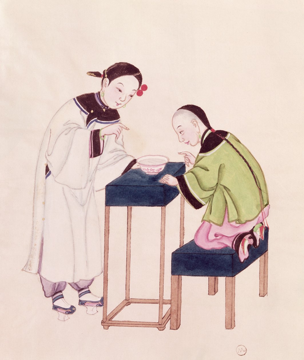 Bir Çanak Suya Şans Arayan Kız (kağıt üzerinde wc) by Chinese School