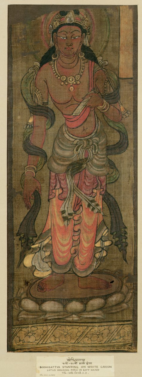 Ch.XXVI.a0100 Bodhisattva Manjusri, Tunhuang, 7-8. yüzyıl (ipek üzerine kumaş boyası) by Chinese School