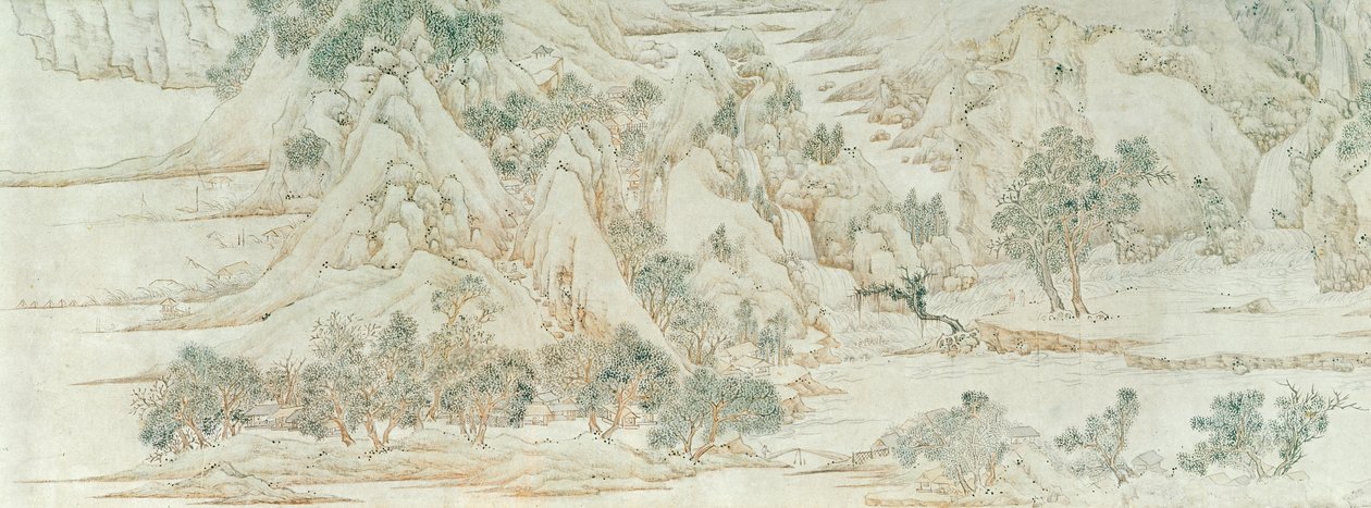 Çin Manzarası, Ming Hanedanlığı (kağıt üzerinde kalem ve mürekkep yıkama) by Chinese School
