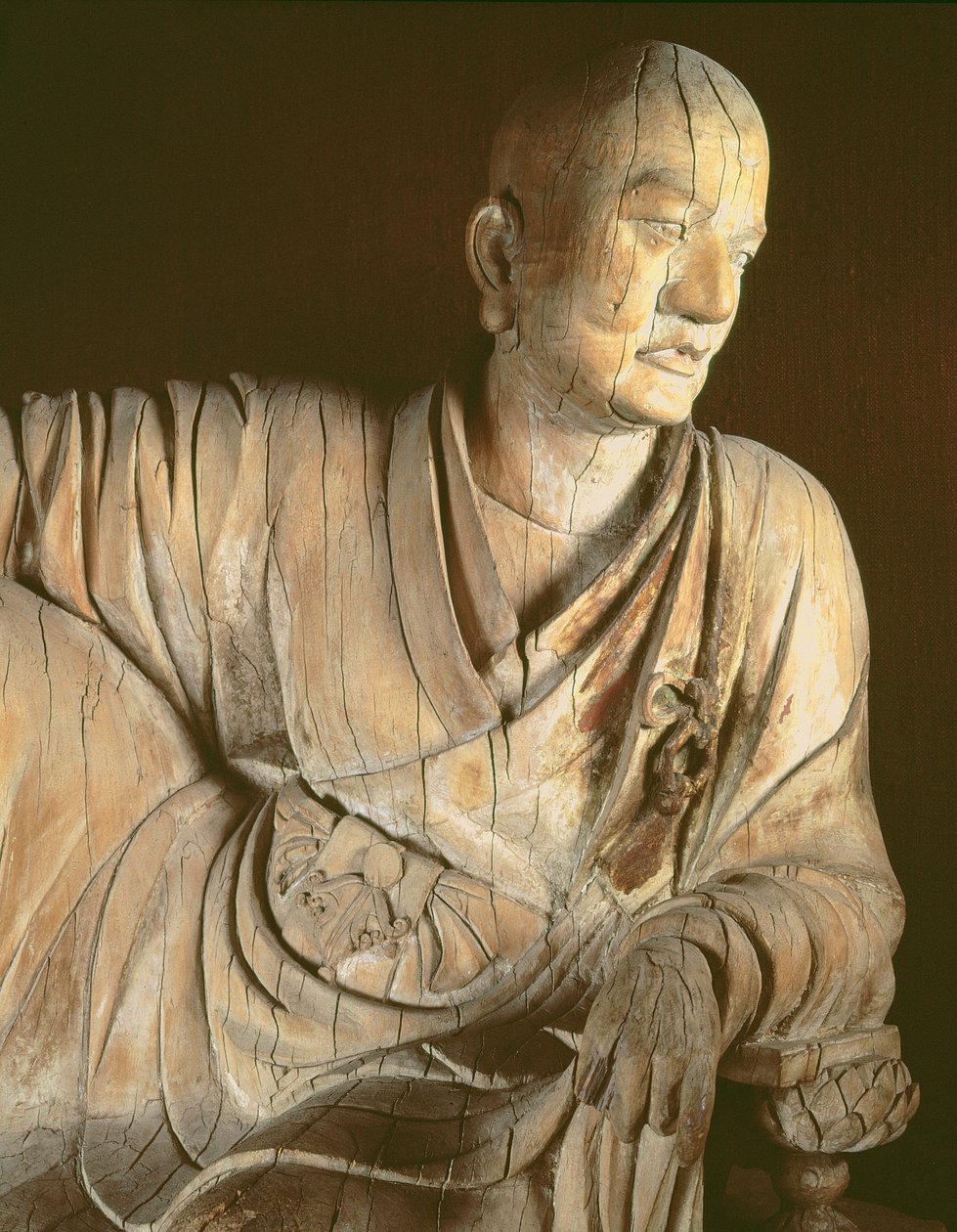 Bir lohan figürü, Yuan hanedanı (1260-1368) (ahşap) by Chinese School