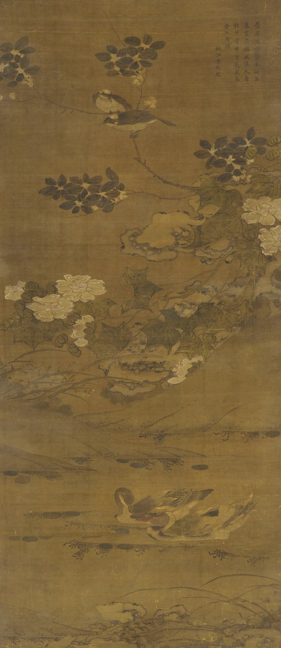 Çiçekler, Ördekler ve diğer Kuşlar, Ming veya Qing hanedanı, 15.-18. yüzyıl by Chinese School