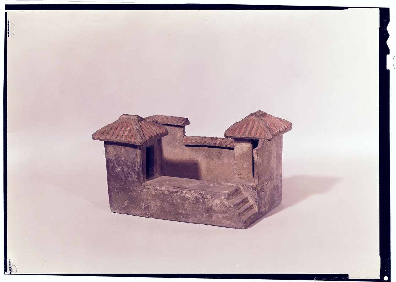 Bir evin cenaze modeli, Han hanedanı (pişmiş toprak) by Chinese School