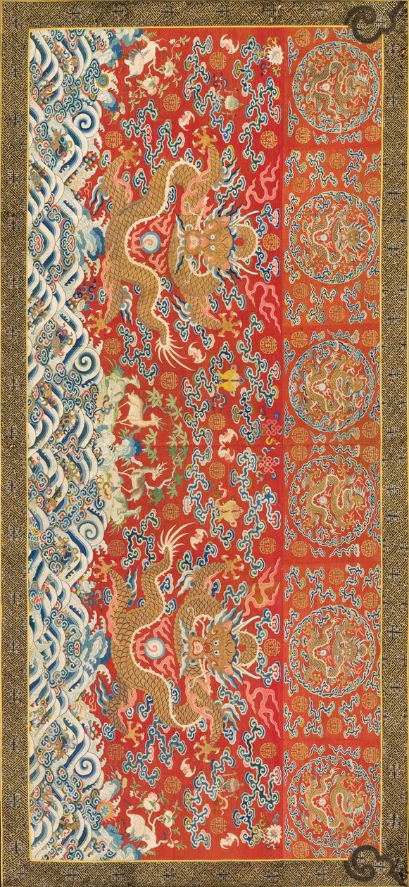 Asma (ejderha desenli), 1736-95 (ipek) by Chinese School