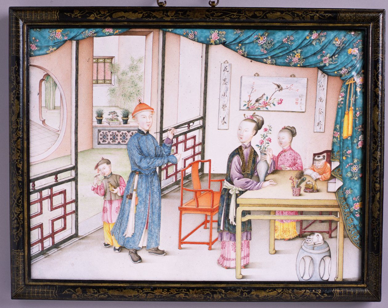 Imperial Canton paneli, Qianlong dönemi, 1736-95 (repouse emaye) (çift için 207217
