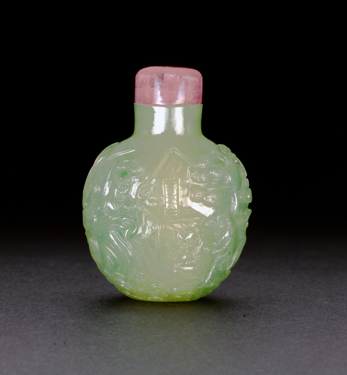 Jadeite enfiye şişesi, c.1780-1850 (yeşim) by Chinese School