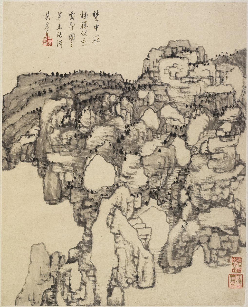Manzara (kağıt üzerine mürekkep) by Chinese School