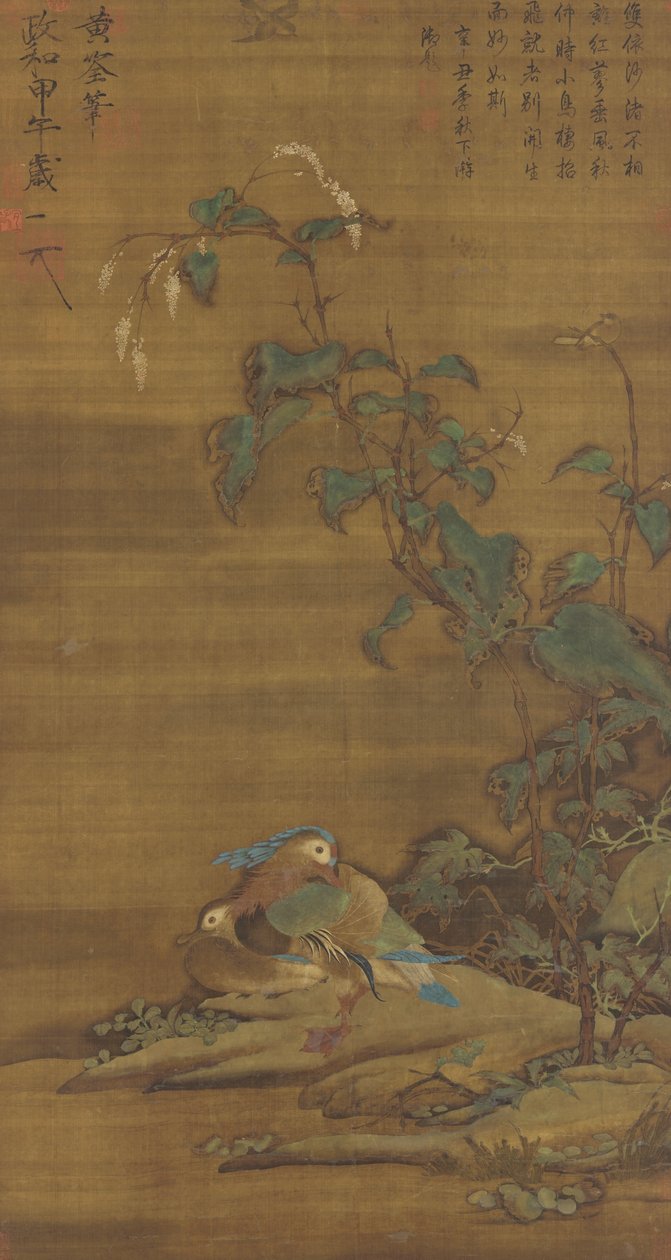 Mandarin ördekleri akıllı ot, Ming veya Qing hanedanı, 15.-18. yüzyıl by Chinese School