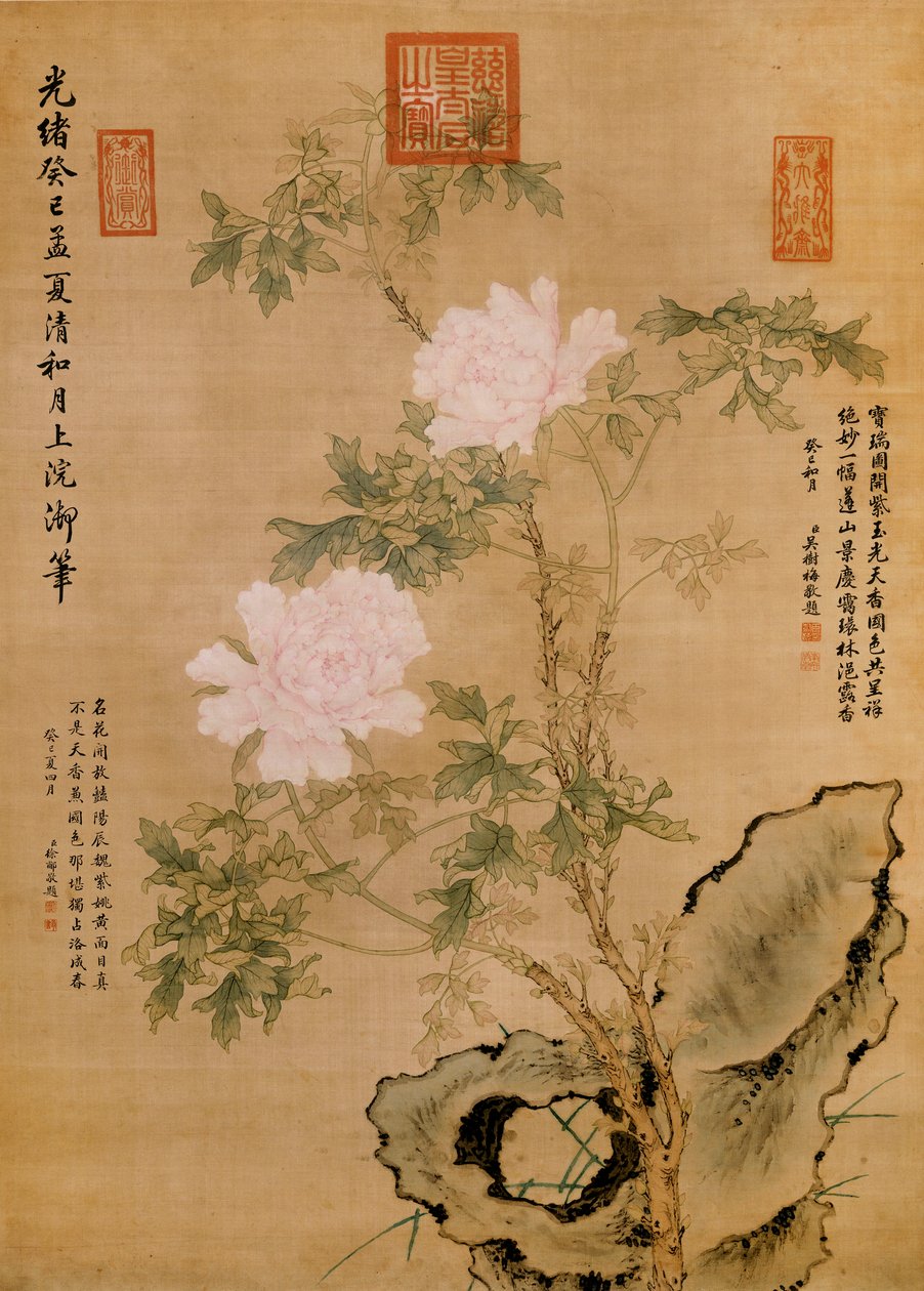 Şakayıklar ve Kaya, 1893 by Chinese School