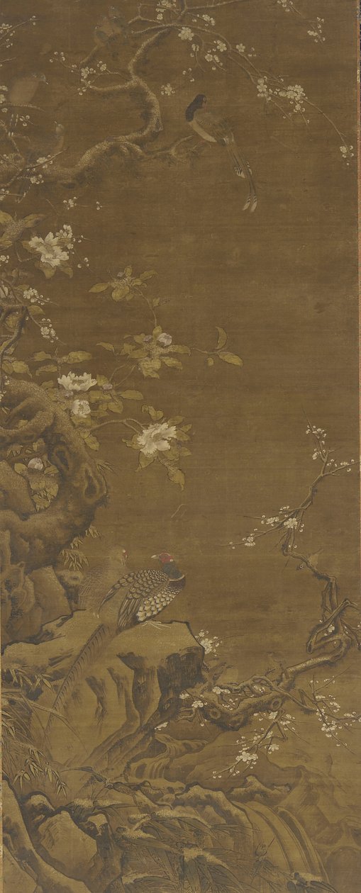 Sülünler ve Karla Kaplı Erik Çiçekleri, Ming veya Qing hanedanı, 15.-18. yüzyıl by Chinese School