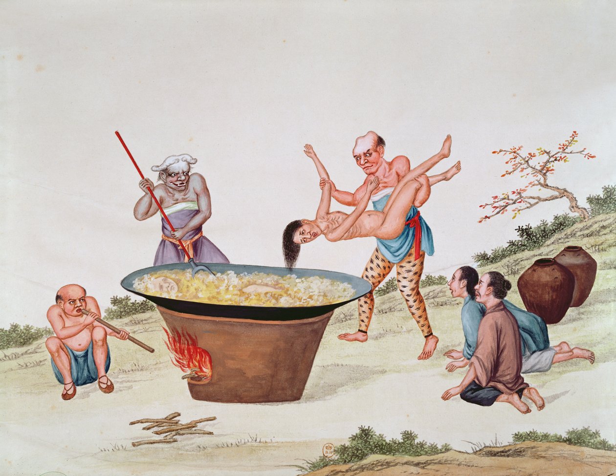 Bir kadını kaynar suya daldırmak (kağıt üzerinde wc) by Chinese School