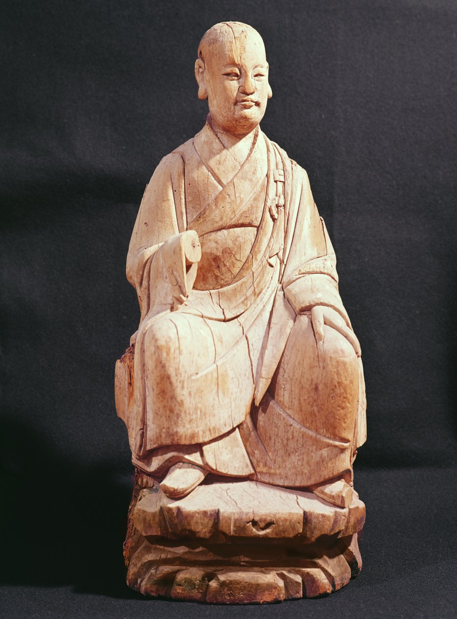 Sung Hanedanlığı Rahibi (ahşap) by Chinese School