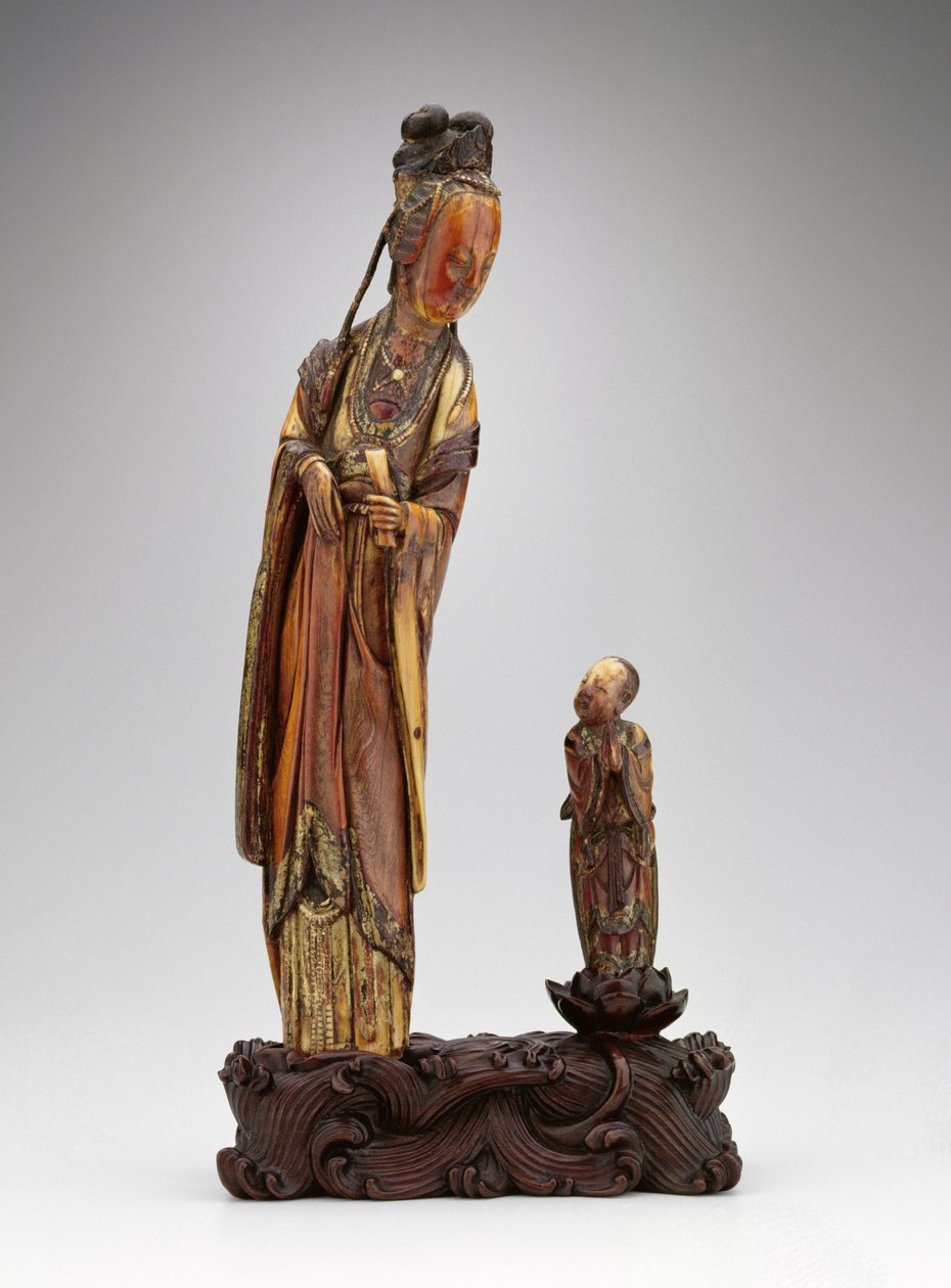 He Xiangu ve görevlisinin daimi grubu, Ming hanedanı, 1580-1644 by Chinese School