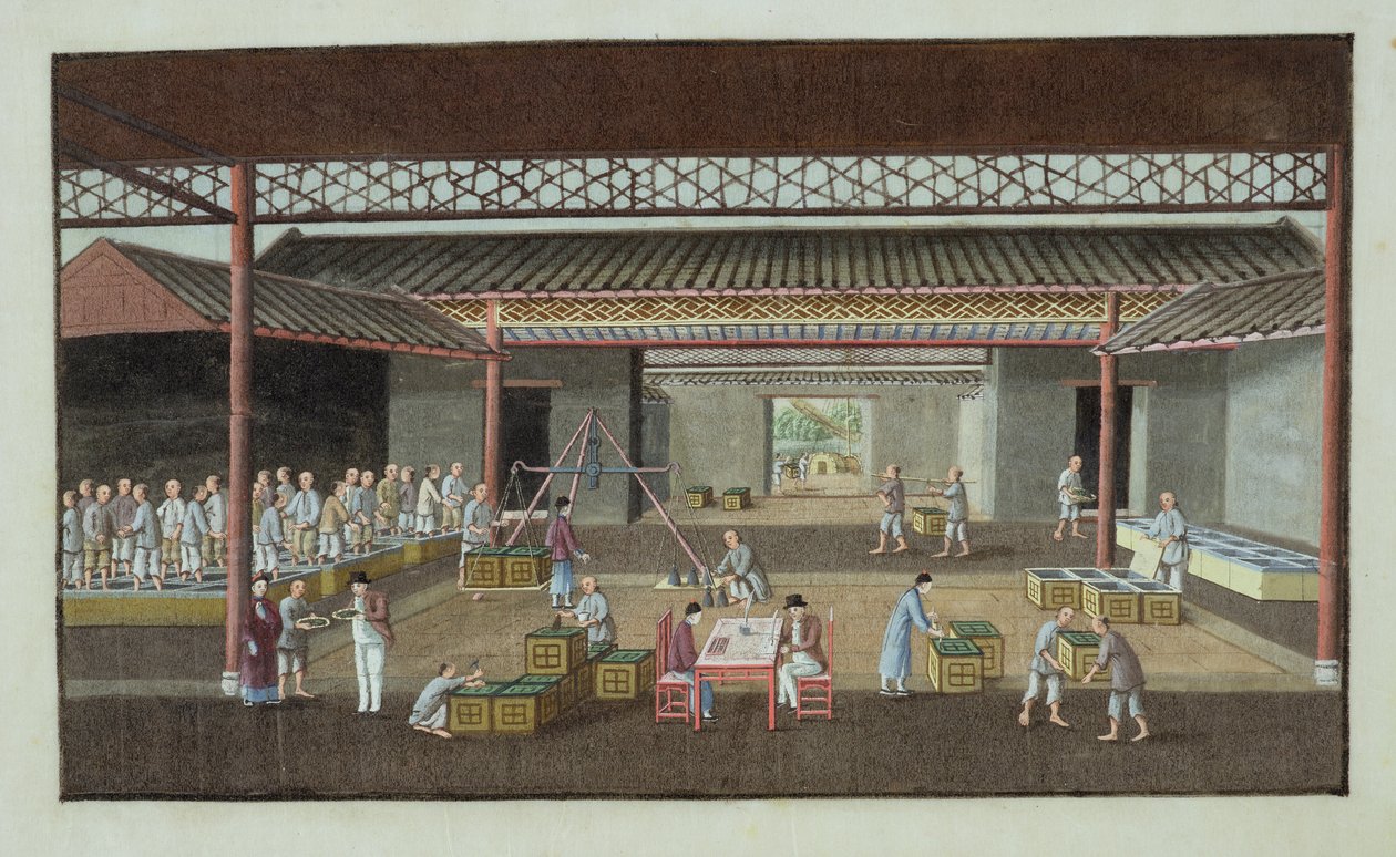 Çay Deposu (ipek üzerine guaj) by Chinese School