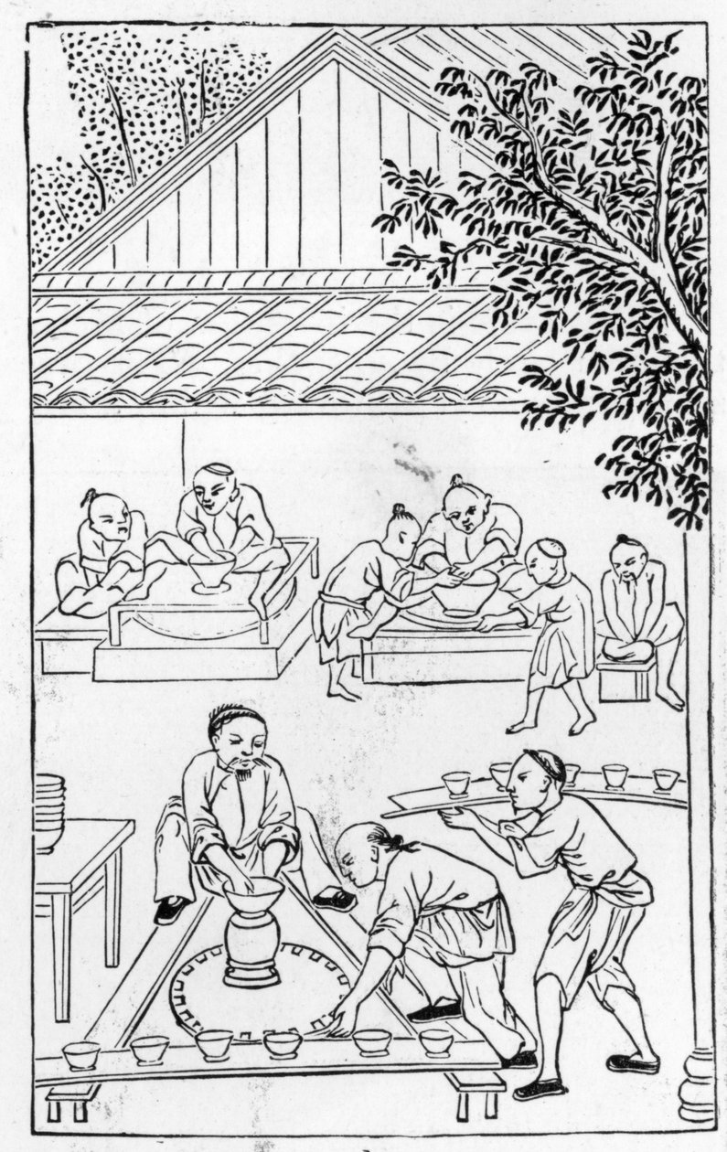Çin üretimine ilişkin bir dizi resimden bardakları döndürme (tüm seri için bkz. 384116 ve 384117) by Chinese School