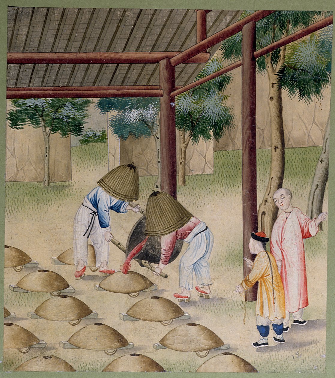 Geleneksel Bir Demirhanede Çalışmak (kağıt üzerinde wc) by Chinese School