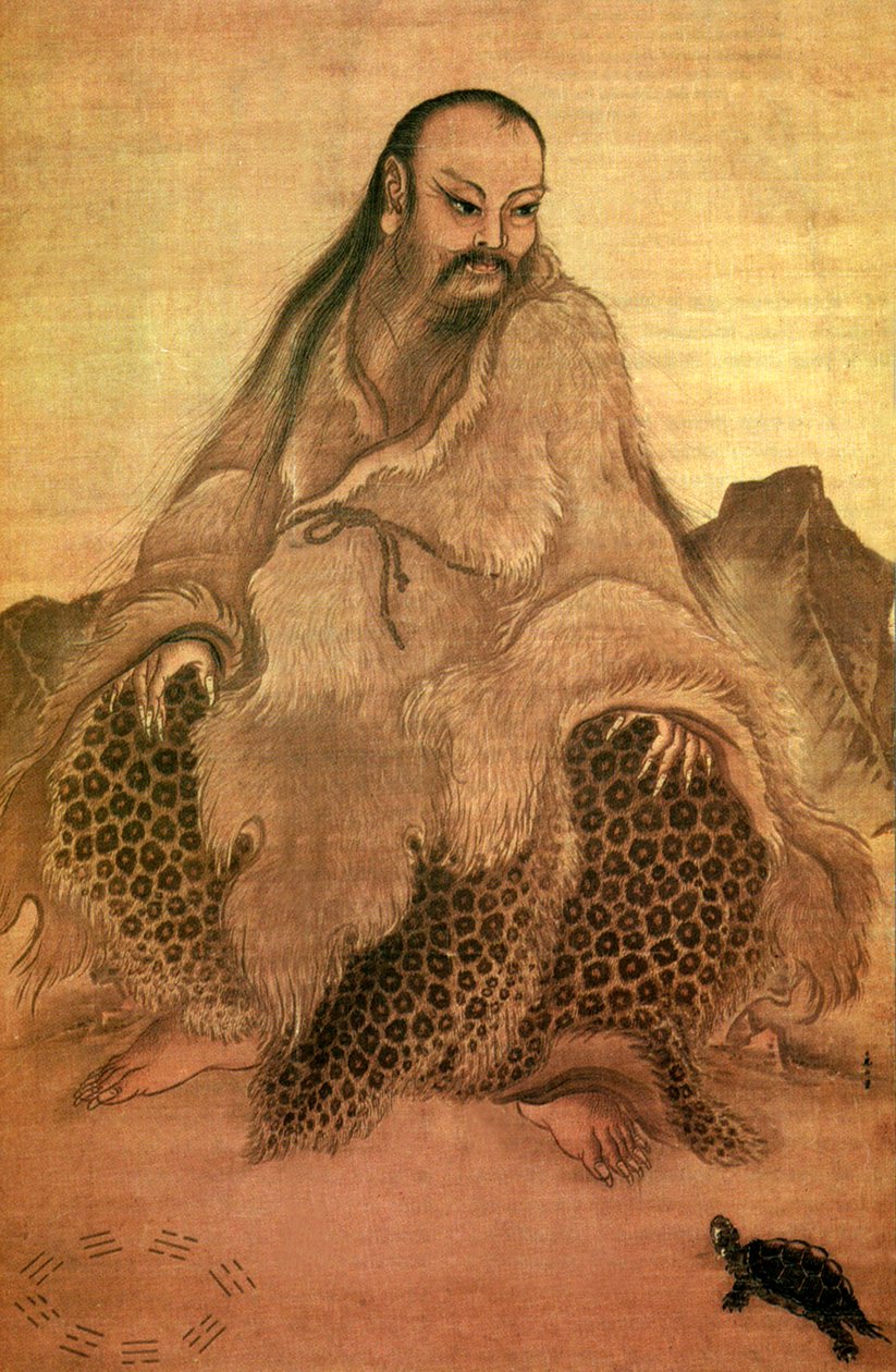 Fu Xi (kağıt üzerinde mürekkep ve renk) by Chinese School Chinese School
