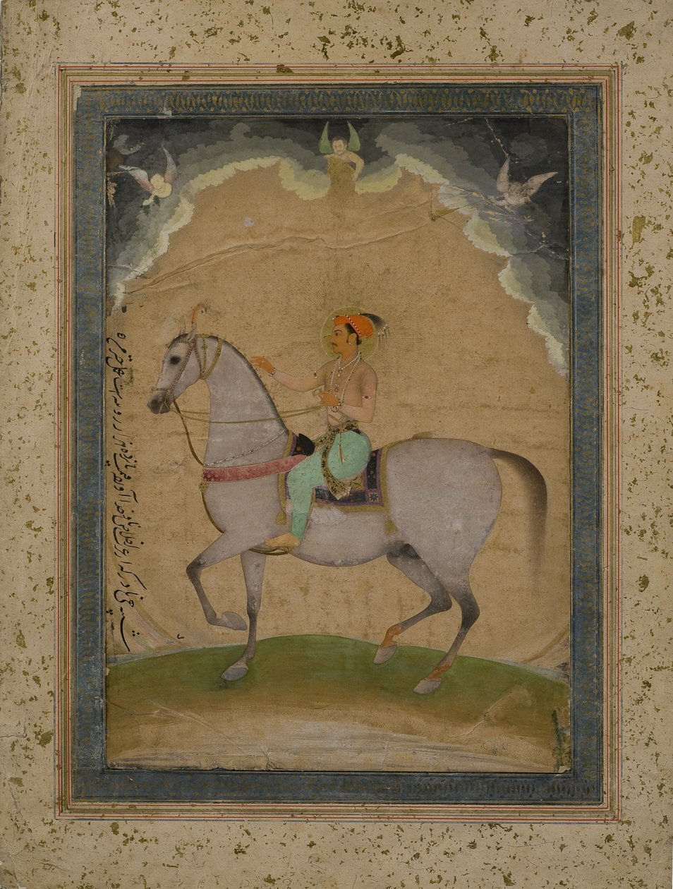 An equestrian portrait of Prince Dara Shikoh as a young man, 1640  by Chitarman