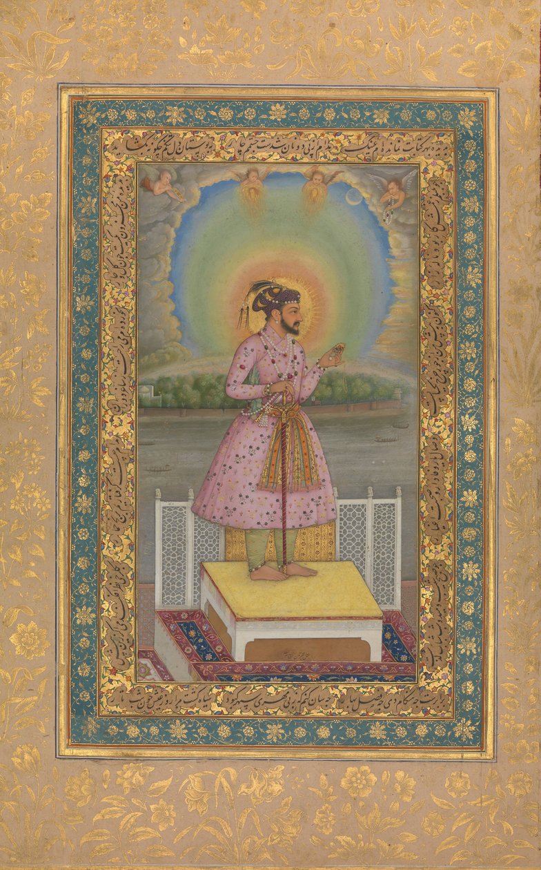 Şah Cihan Terasta, Elinde Portresi ile Kolye Seti, Folyo..., 1627-28. by Chitarman