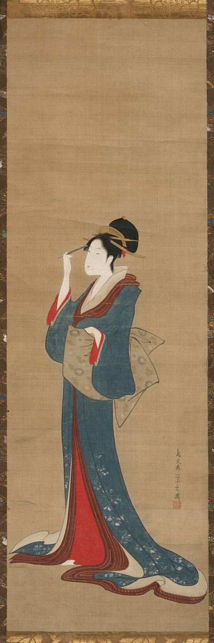 Saç tokasının yerini alan güzellik by Chobunsai Eishi