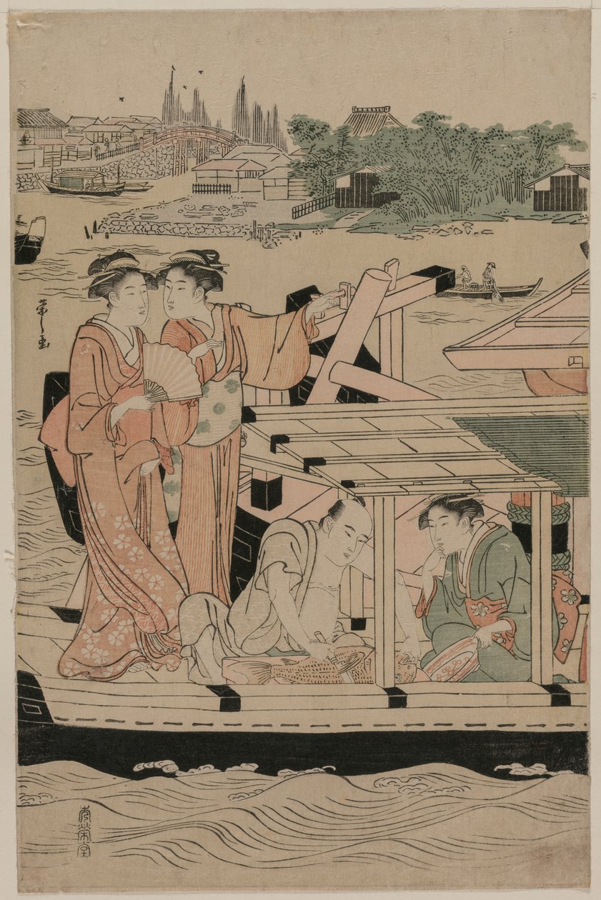 Sumida Nehri üzerinde Tekne Partisi by Chobunsai Eishi