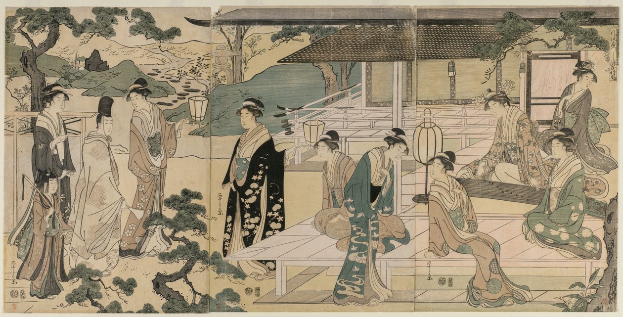 Genji Masalının Matsukaze Bölümü (The Tale of Genji in Elegant Modern Dress serisinden) by Chobunsai Eishi