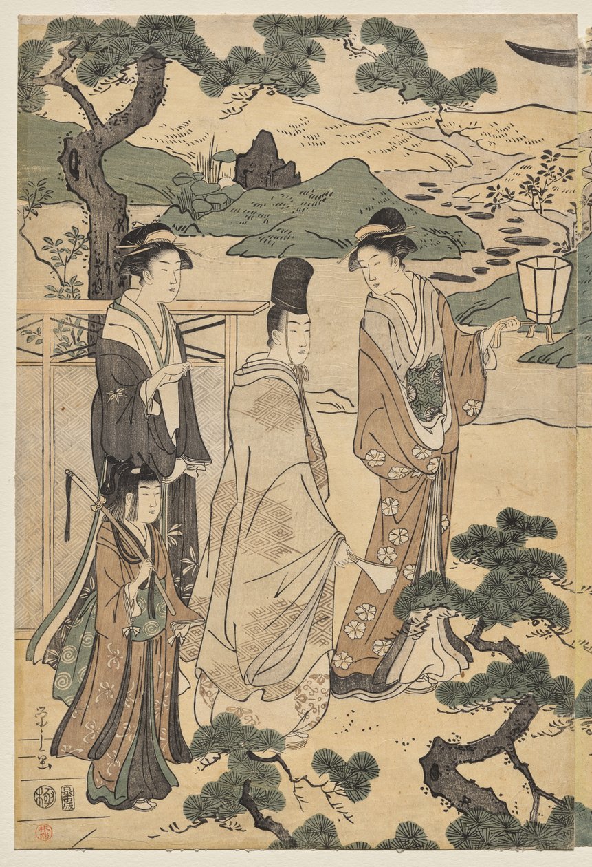 Genji Masalının Matsukaze Bölümü (The Tale of Genji in Elegant Modern Dress serisinden) by Chobunsai Eishi