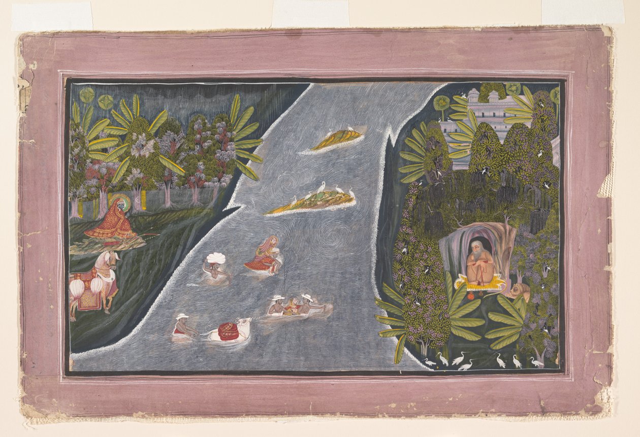 Chokha. Radha Bir Hindu Bilge ile Röportaj Yapmak İçin Nehri Geçiyor by Chokha