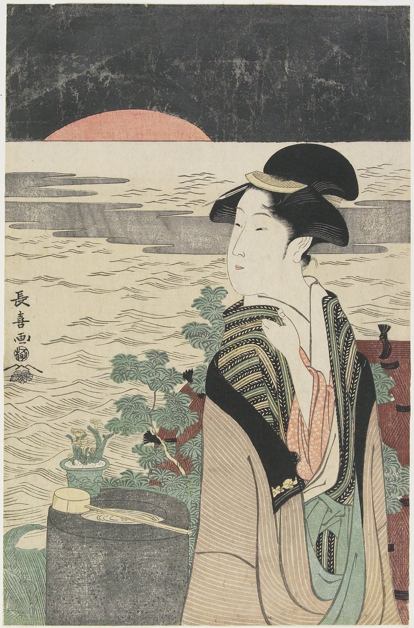 İlk Gün Doğumuna Bakan Bir Güzellik, 1793-1796 by Choki Eishusai