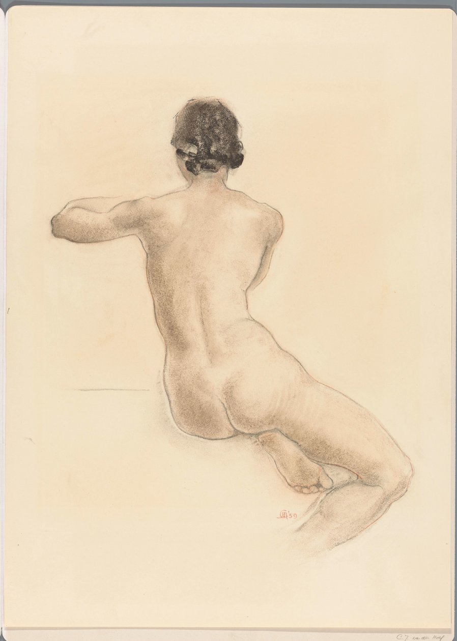 Oturan çıplak kadın by Chris van der Hoef (signed by artist)