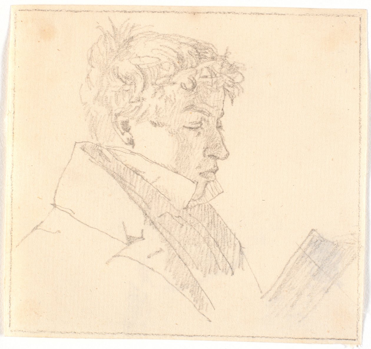 Okuyan genç adam, sanatçının en büyük erkek kardeşi Papaz Carl Adolf Købke (1804-1840)? by Christen Købke