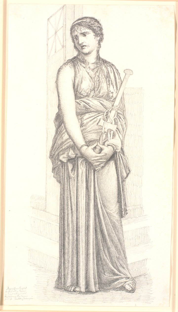 Elinde kılıçla Medea, bütün figür by Christen Købke