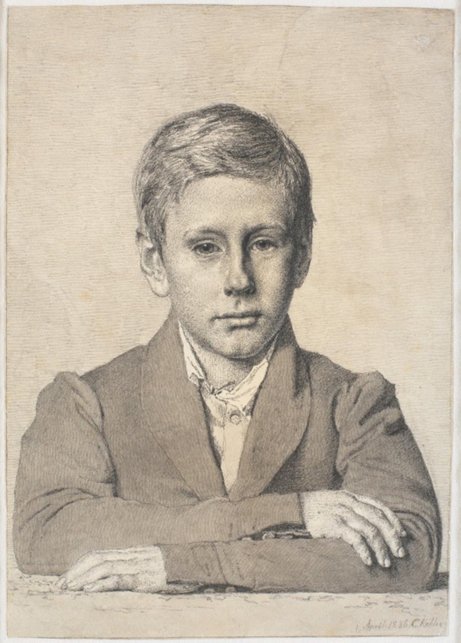 Bir çocuk olarak ormancı Henrik Clausen (1825-1904) portresi by Christen Købke