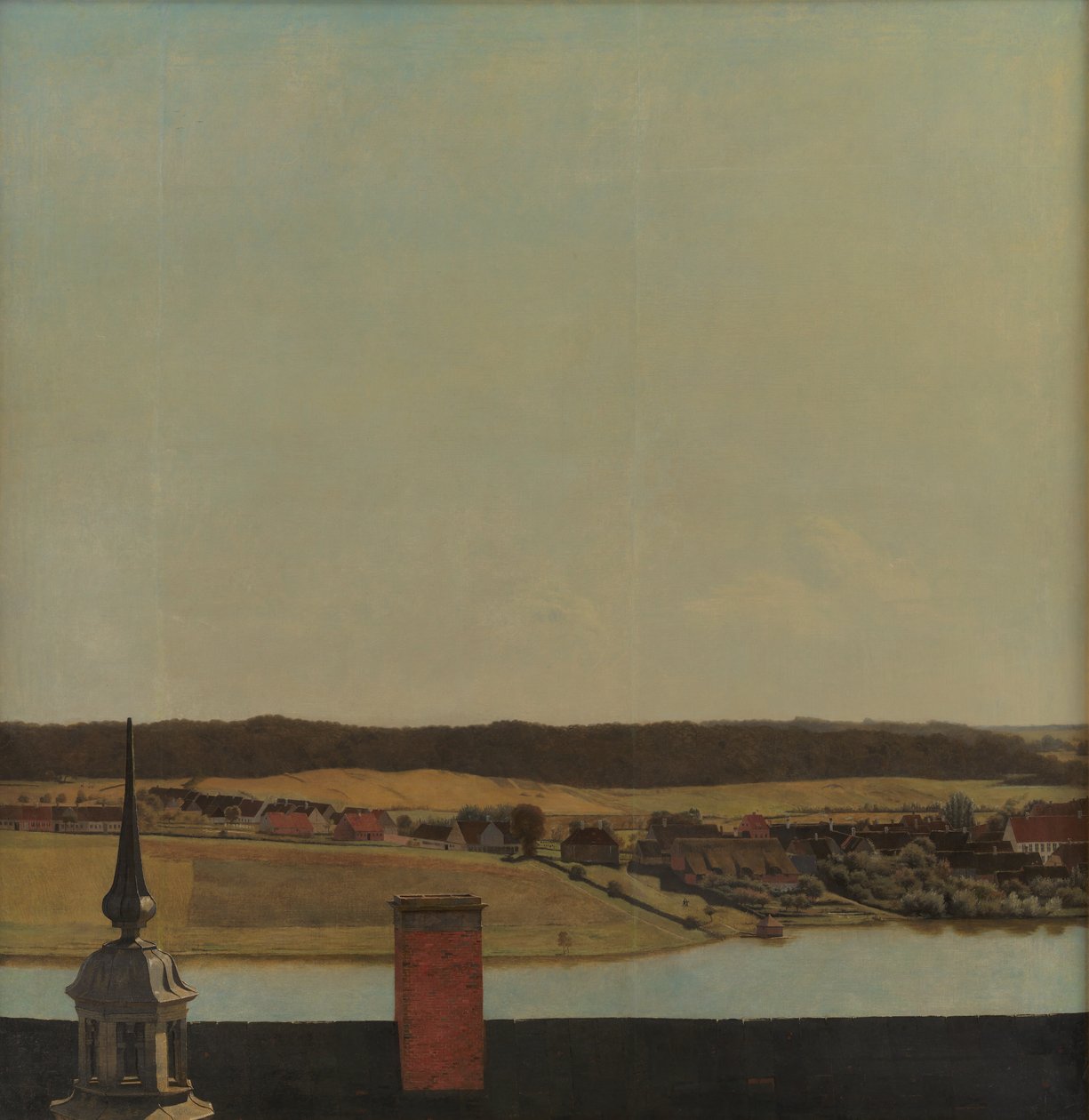 Göl, Kasaba ve Orman Manzaralı Frederiksborg Kalesi