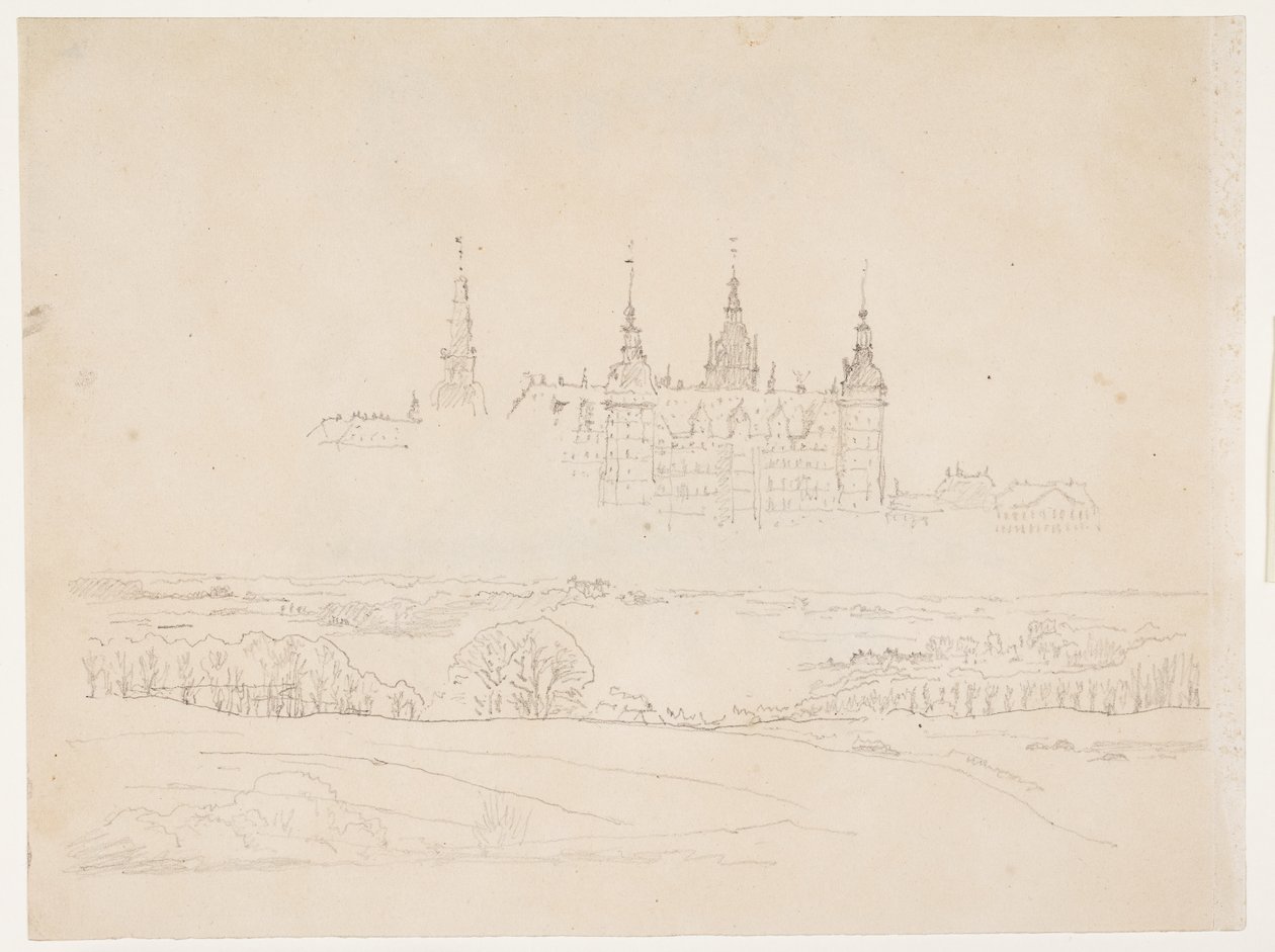 Glyptoteket'in "Sonbahar manzarası. Ortadaki Frederiksborg Kalesi" çalışması by Christen Købke