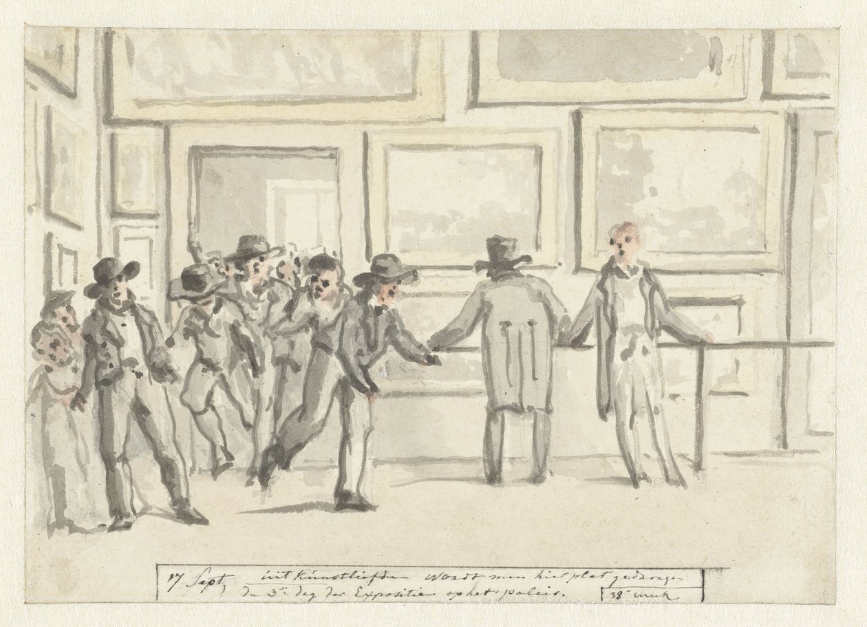 1808'de Amsterdam'daki Sanat Sergisinde Ziyaretçiler by Christiaan Andriessen