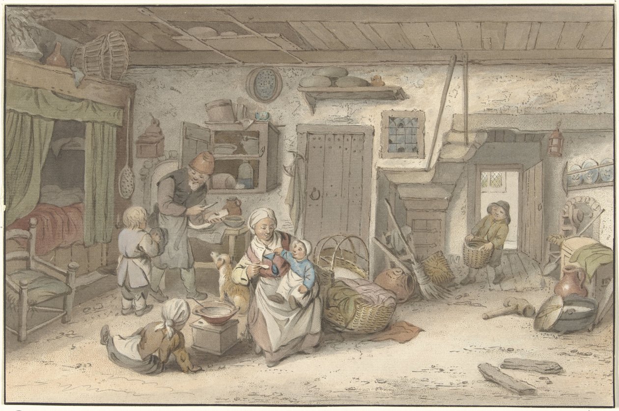 Köylü ailesi ile iç by Christiaan Josi