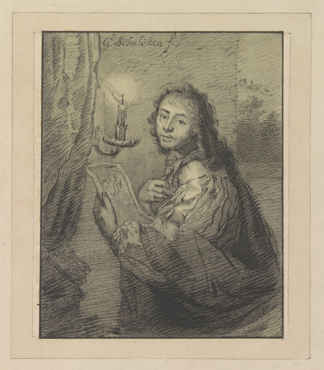 Godfried Schalcken'in mum ışığında portresi by Christiaan Josi