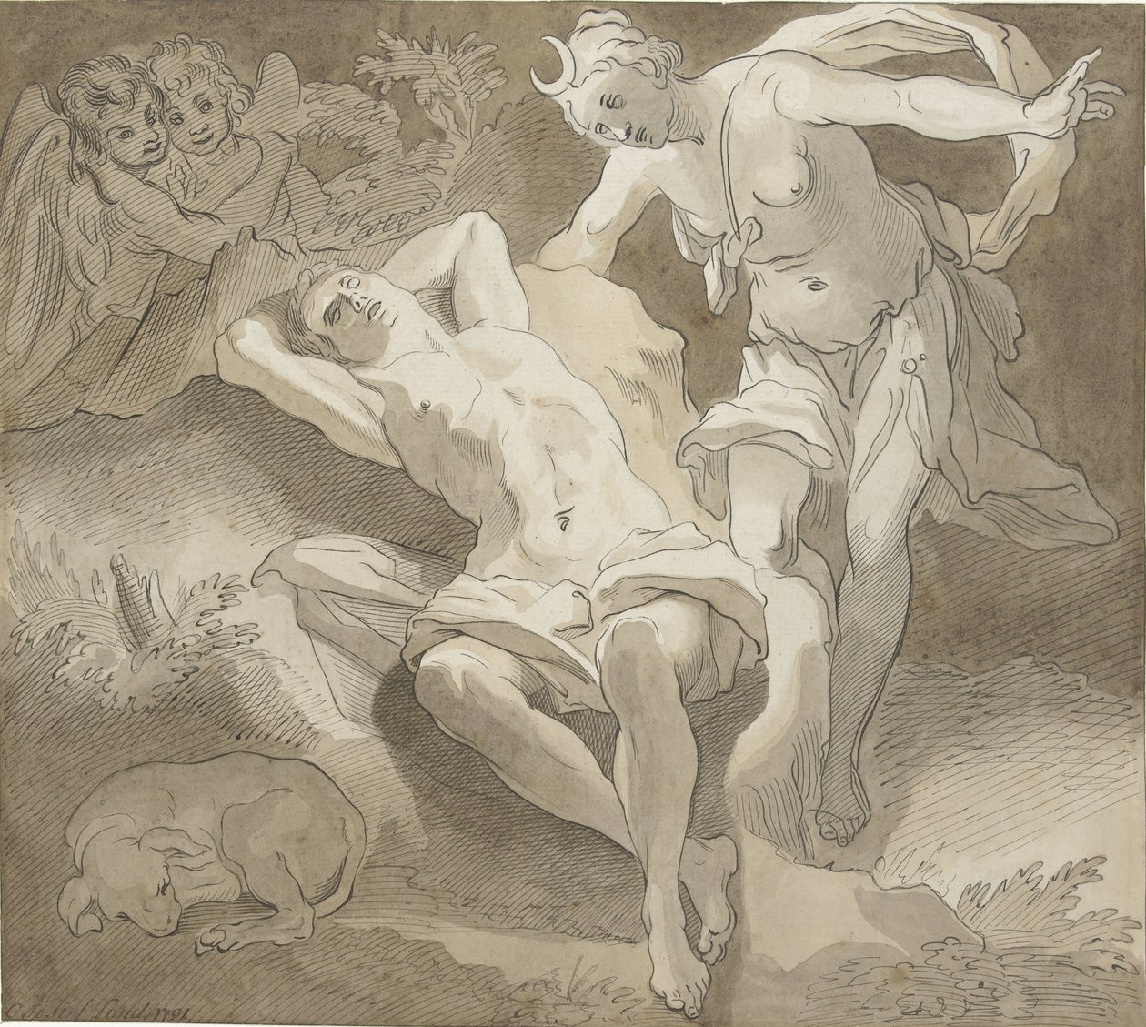 Selene ve Endymion by Christiaan Josi