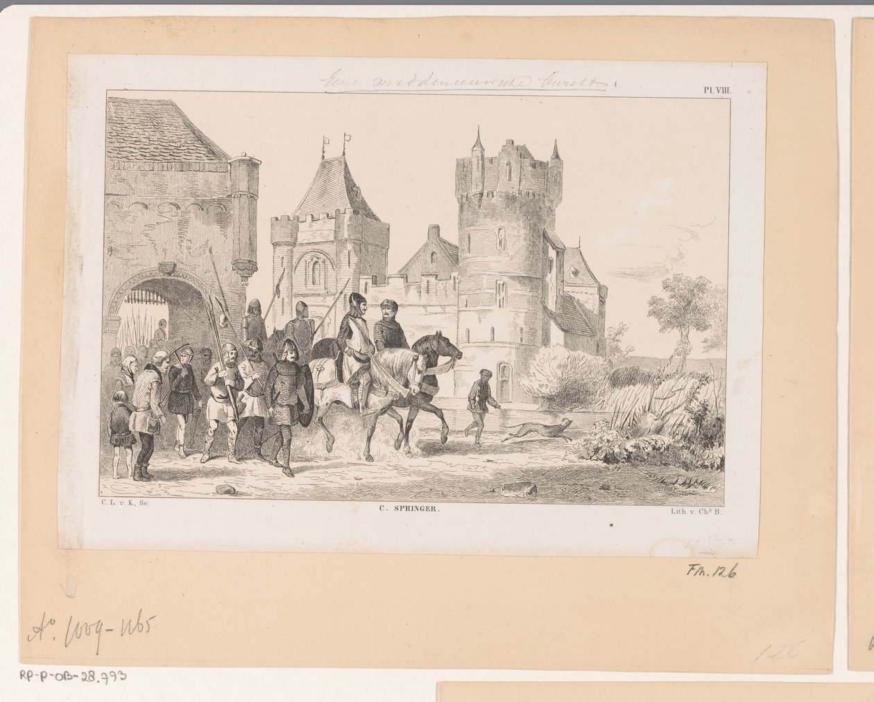 Bir Orta Çağ kalesi, 11. yüzyıl by Christiaan Lodewijk van Kesteren