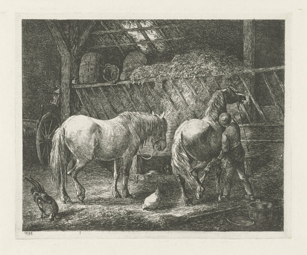 İki atlı sağlam iç mekan by Christiaan Wilhelmus Moorrees