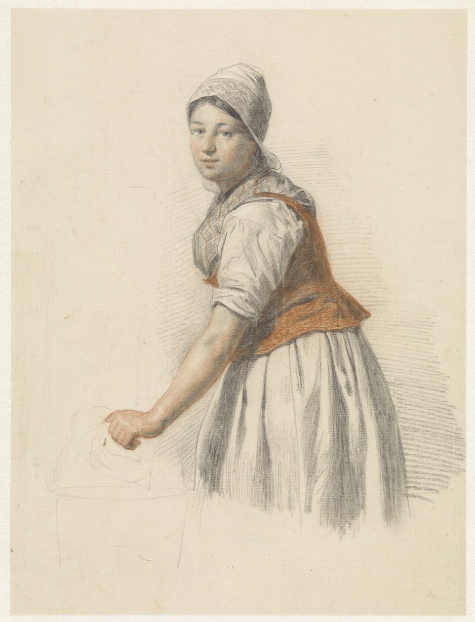 Kova ile duran kadın, solda by Christiaan van Geelen jr.