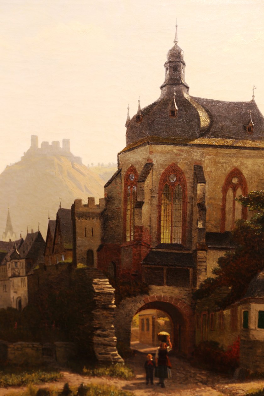 Oberwesel ve Schönburg Kalesi by Christian Eduard Boettcher