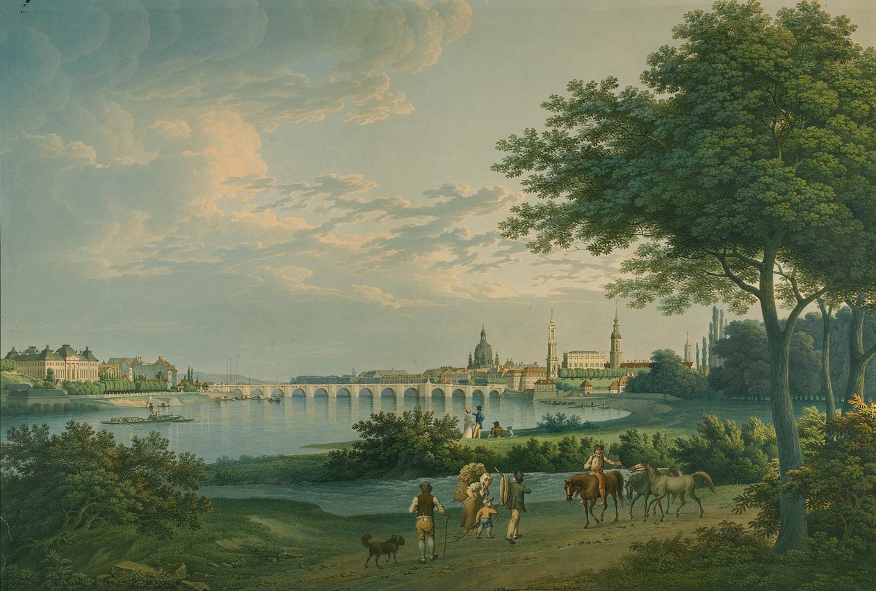 Dresden manzarası by Christian Gottlob Hammer
